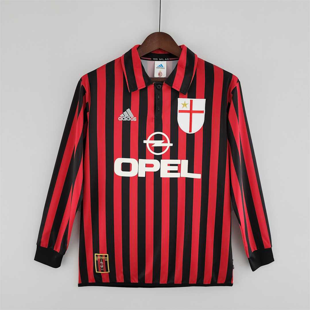 AAA Quality AC Milan 99/00 Home Long Soccer Jersey